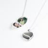 Bijoux personnalisés: Pendentif cœur en argent gravé pour 2 photos
