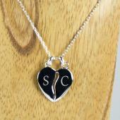 Pendentif personnalisé en argent divisible en forme de coeur