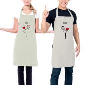 Tabliers BIO brodés pour les couples