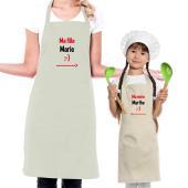 Ensemble de tabliers BIO brodés pour mère et enfant