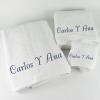 Cadeaux brodés: Ensemble de serviettes avec prénoms brodés