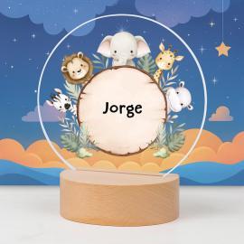 Lampe pour enfants personnalisée avec des animaux