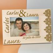 Cadre photo gravé pour couple