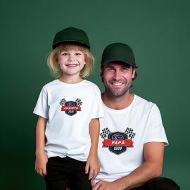 Ensemble de t-shirts personnalisés père et fils « Course »