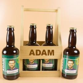 Pack de bière personnalisé avec prénom et photo
