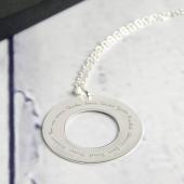 Pendentif disque en argent pour professeur