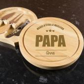 Plateau de fromages en bambou personnalisé pour papa