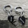 Bijoux personnalisés: Porte-clés coeur duo gravé