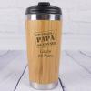 Cadeaux avec le nom: Thermos en bambou gravé pour le père