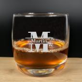 Verre à whisky personnalisé gravé avec initiale et nom