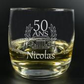Verre à whisky personnalisé gravé pour les anniversaires