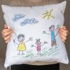 Décoration: Coussin carré avec le dessin de votre enfant