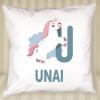 Décoration: Coussin personnalisé 'alphabet animalier'