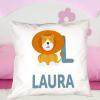 Décoration: Coussin personnalisé 'alphabet animalier'