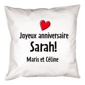 Coussin joyeux anniversaire femme