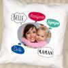 Décoration: Coussin personnalisé 'bulles' pour maman