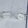 Cadeaux avec le nom: Boutons de manchette en argent carrés personnalisés gravés Cadeaux avec le nom: Boutons de manchette en argent carrés personnalisés gravés