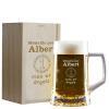 Art de la table personnalisé: Chope de bière et coffret en bois personnalisé Art de la table personnalisé: Chope de bière et coffret en bois personnalisé