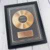 Décoration: Disque d'or personnalisé dans un cadre Décoration: Disque d'or personnalisé dans un cadre