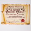 Décoration: Diplôme en parchemin à la meilleur professeur de l’année Décoration: Diplôme en parchemin à la meilleur professeur de l’année