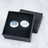 Cadeaux avec le nom: Boutons de manchette en argent avec initiales gravées Cadeaux avec le nom: Boutons de manchette en argent avec initiales gravées