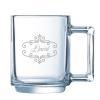 Mugs personnalisés: Tasse en verre personnalisée avec dessin et prénom gravés  Mugs personnalisés: Tasse en verre personnalisée avec dessin et prénom gravés
