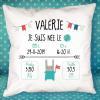Décoration: Coussin nouveau-né personnalisé Décoration: Coussin nouveau-né personnalisé