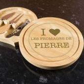 Plateau de fromages personnalisé 'I love...'