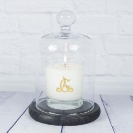 Bougie blanche personnalisée avec monogramme Bougie blanche personnalisée avec monogramme