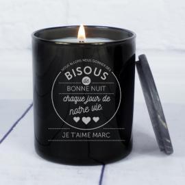 Bougie gravée pour les amoureux Bougie gravée pour les amoureux