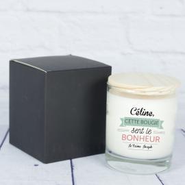 Bougie personnalisée au parfum du bonheur Bougie personnalisée au parfum du bonheur