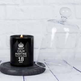 Bougie personnalisée 'Keep calm' avec cloche en verre Bougie personnalisée 'Keep calm' avec cloche en verre