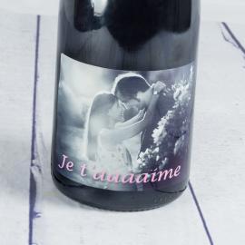 Bouteille de vin biologique personnalisée avec une photo Bouteille de vin biologique personnalisée avec une photo