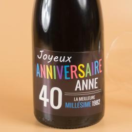 Bouteille de vin personnalisée pour anniversaire Bouteille de vin personnalisée pour anniversaire