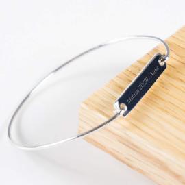 Bracelet en argent personnalisé avec texte Bracelet en argent personnalisé avec texte