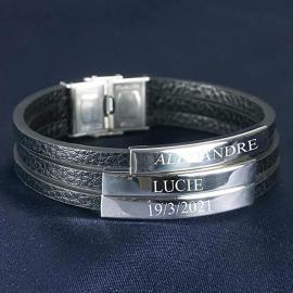 Bracelet en cuir gravé Bracelet en cuir gravé