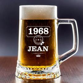 Motif qualité étoile 0,5l idée Cadeau chope à bière pour Anniversaire polar-effekt Chope à bière personnalisée avec Gravure d'un nom et d'une année 