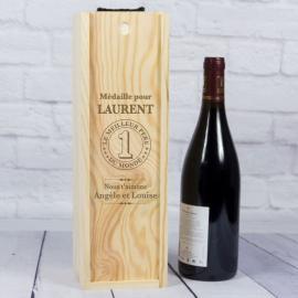 Coffret à vin en bois pour le meilleur papa Coffret à vin en bois pour le meilleur papa