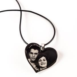 Pendentif coeur avec photo gravée Pendentif coeur avec photo gravée