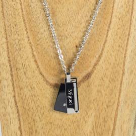 Pendentif personnalisé avec plaque noire Pendentif personnalisé avec plaque noire