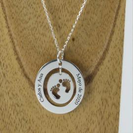 Pendentif pieds en argent personnalisé Pendentif pieds en argent personnalisé
