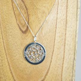 Pendentif argent rosette personnalisé Pendentif argent rosette personnalisé