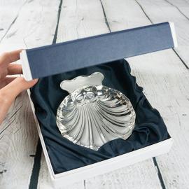 Coquillage de baptême en argent personnalisé Coquillage de baptême en argent personnalisé