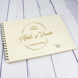 Carnet en bois pour couple gravé Carnet en bois pour couple gravé