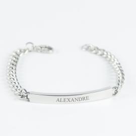 Gourmette pour homme gravée Gourmette pour homme gravée