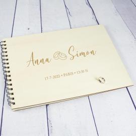 Livre d'or en bois pour les mariages Livre d'or en bois pour les mariages