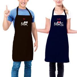 Pack de tabliers brodés BIO Mr et Mrs Pack de tabliers brodés BIO Mr et Mrs