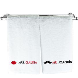 Pack de serviettes brodées pour couple Pack de serviettes brodées pour couple