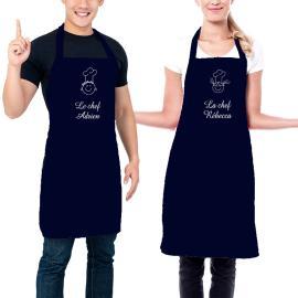 Pack tabliers BIO brodés pour couple Pack tabliers BIO brodés pour couple