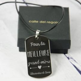 Pendentif 'pour la Meilleure Grand-mère' gravé de Votre Signature Pendentif 'pour la Meilleure Grand-mère' gravé de Votre Signature